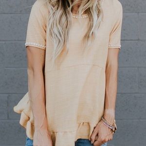 NWOT ROOLEE Michele Detail Peplum Shirt